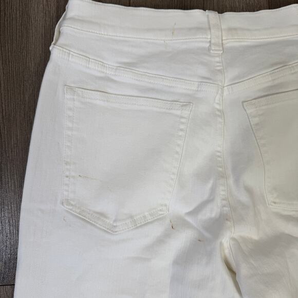 J.Crew 1996 Denim Trouser Jeans WMNS 29P White Hi-Rise Zip Fly Wide-leg Stretch - Picture 5 of 9